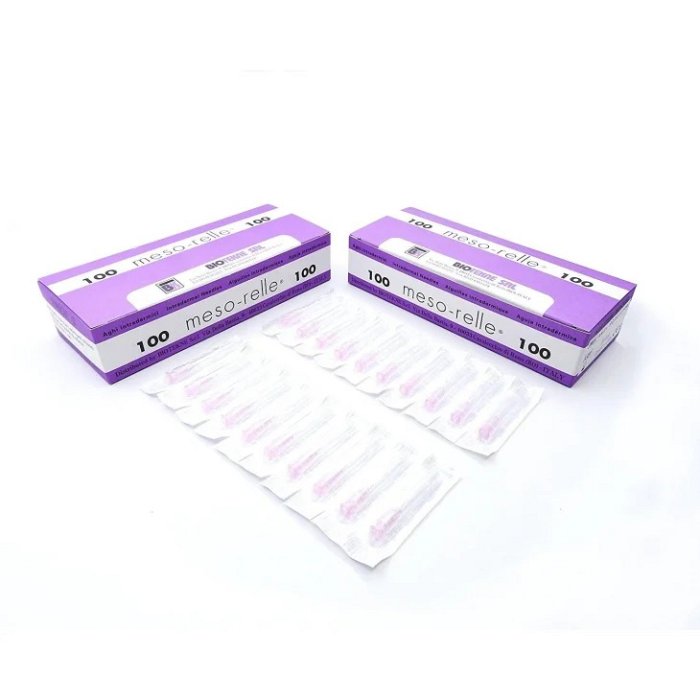 Aghi mesorelle Luer Per Mesoterapia 32G x 12mm (100pz) Rosa