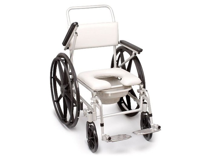 Sedia Per Wc E Doccia Ad Autospinta - Imbottitura In Pvc