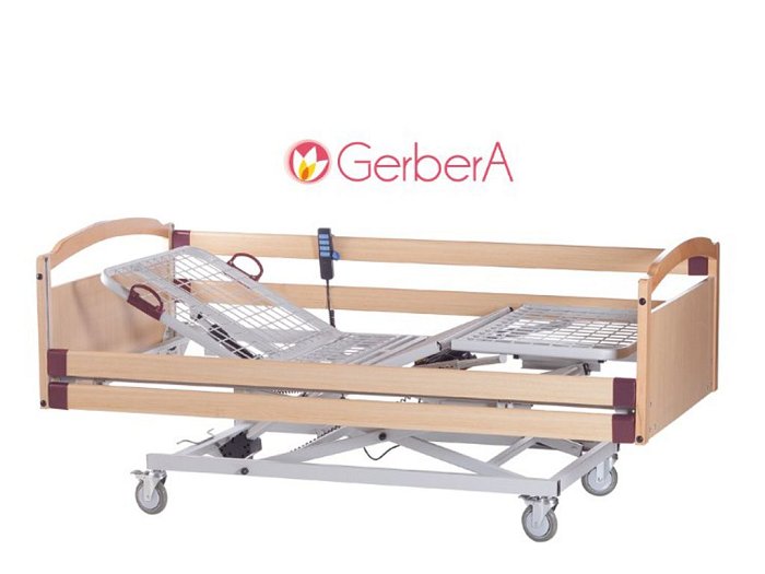 Letto Degenza A Tre Snodi Su Ruote Elettrico Elevabile In Altezza - Smontabile